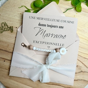 Annonce grossesse marraine amie, cousines, soeurs, porte clé pompon carte image 6