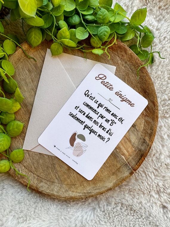 Annonce grossesse enigme bebe mamie papi tata tati enceinte baby Etsy France