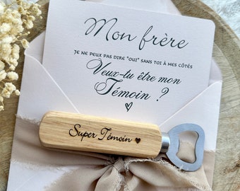 Porte-Clé Décapsuleur 'Veux-tu Devenir Mon Témoin ?' - Cadeau Original Mariage En Acier Inoxydable