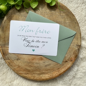 Demande témoin de mariage carte mon frère ma soeur Mon frère Vert