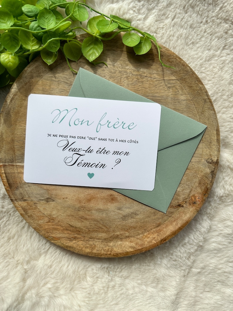 Demande témoin de mariage carte mon frère ma soeur Mon frère Vert