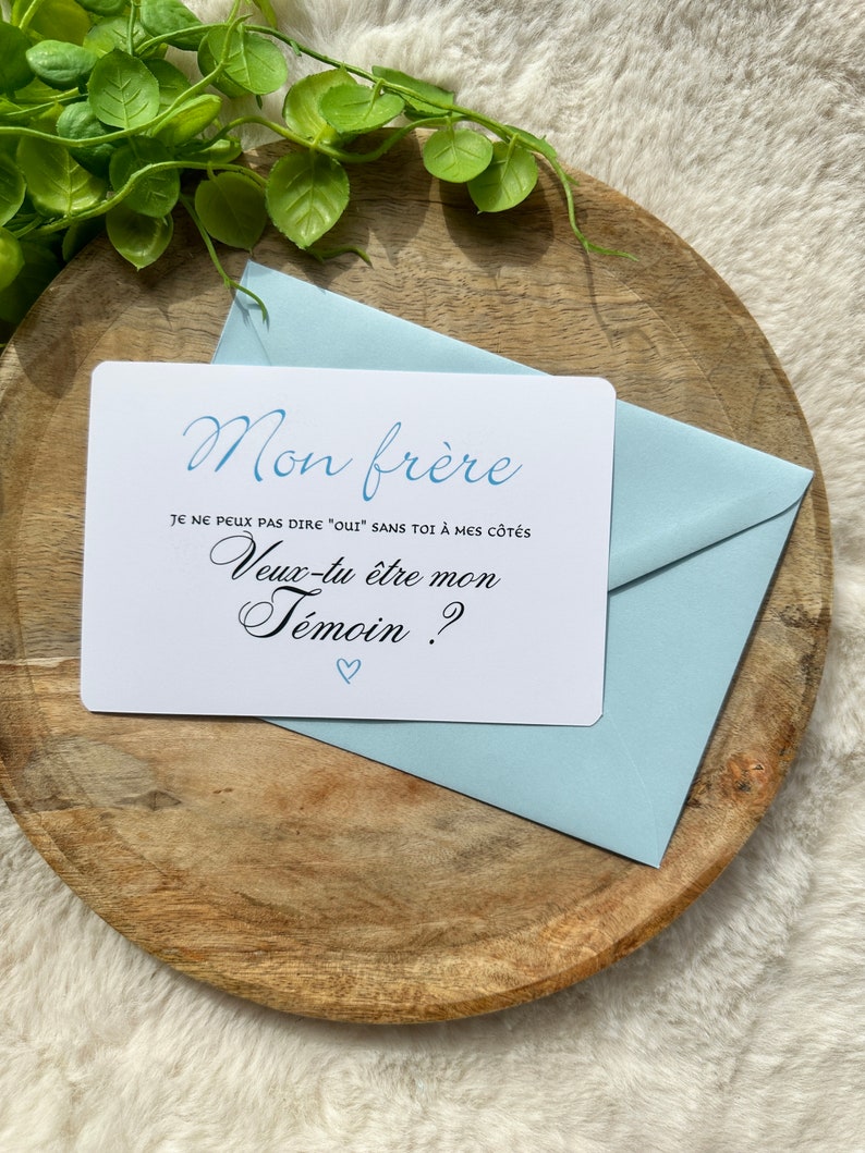 Demande témoin de mariage carte mon frère ma soeur Mon frère Bleu