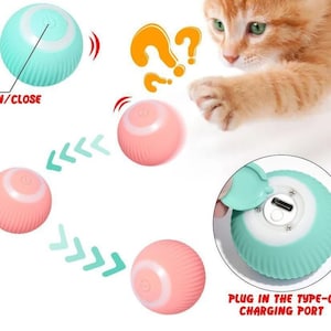 Power Cat Ball 2.0 Juguete para gatos, nueva bola interactiva para gatos  inteligente, bola de juguete automática para gatos, bola rodante automática