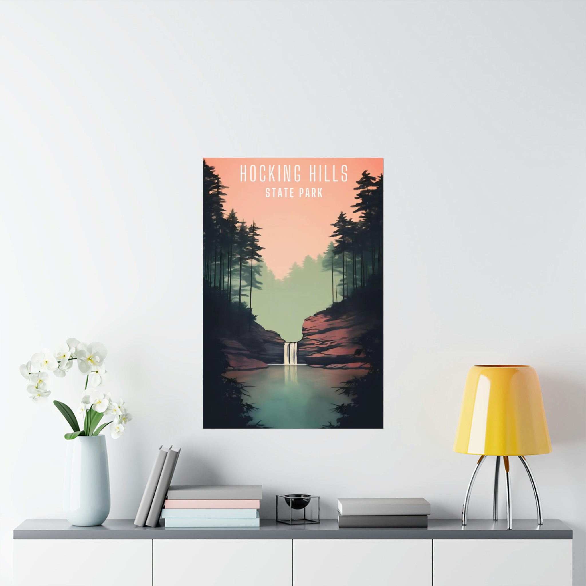 Hocking Hills State Park Printable Poster, Minimalist Ohio Art, Instant Digital Download, Modern ...