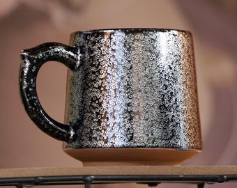Handmade Tenmoku Mug Keeps Warm