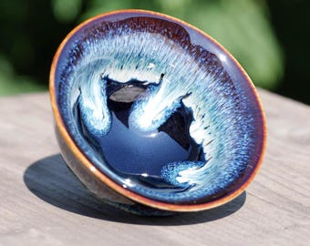 Reactive enamel teacup "Star" perfect for gongfucha and espresso coffee