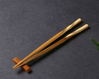 Handgefertigte chinesische Designer-Essstäbchen aus karbonisiertem Bambus