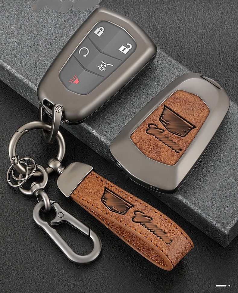  1797 for Cadillac Key Fob Cover SRX XT5 XT4 CTS ATS CT6 XT6 XTS  Accessories Car Key Chain Case Shell Protector 5 Button Women Girly Cute  TPU Gold : Automotive