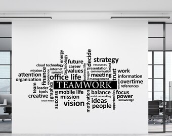 Teamwork sticker Teamwork muur sticker Teamwork muur sticker Teamwork Wall Art Home Decor Wall Art TM0021