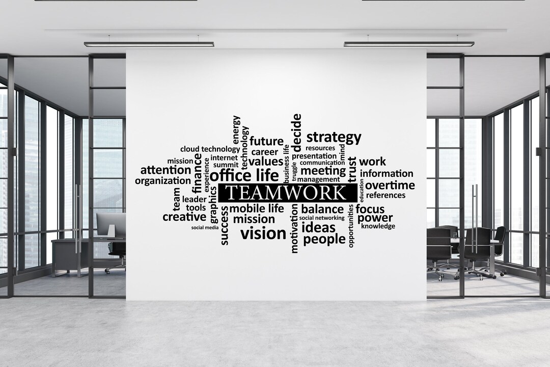 Teamwork Decal Teamwork Wall Decal Teamwork Wall Sticker Teamwork Wall