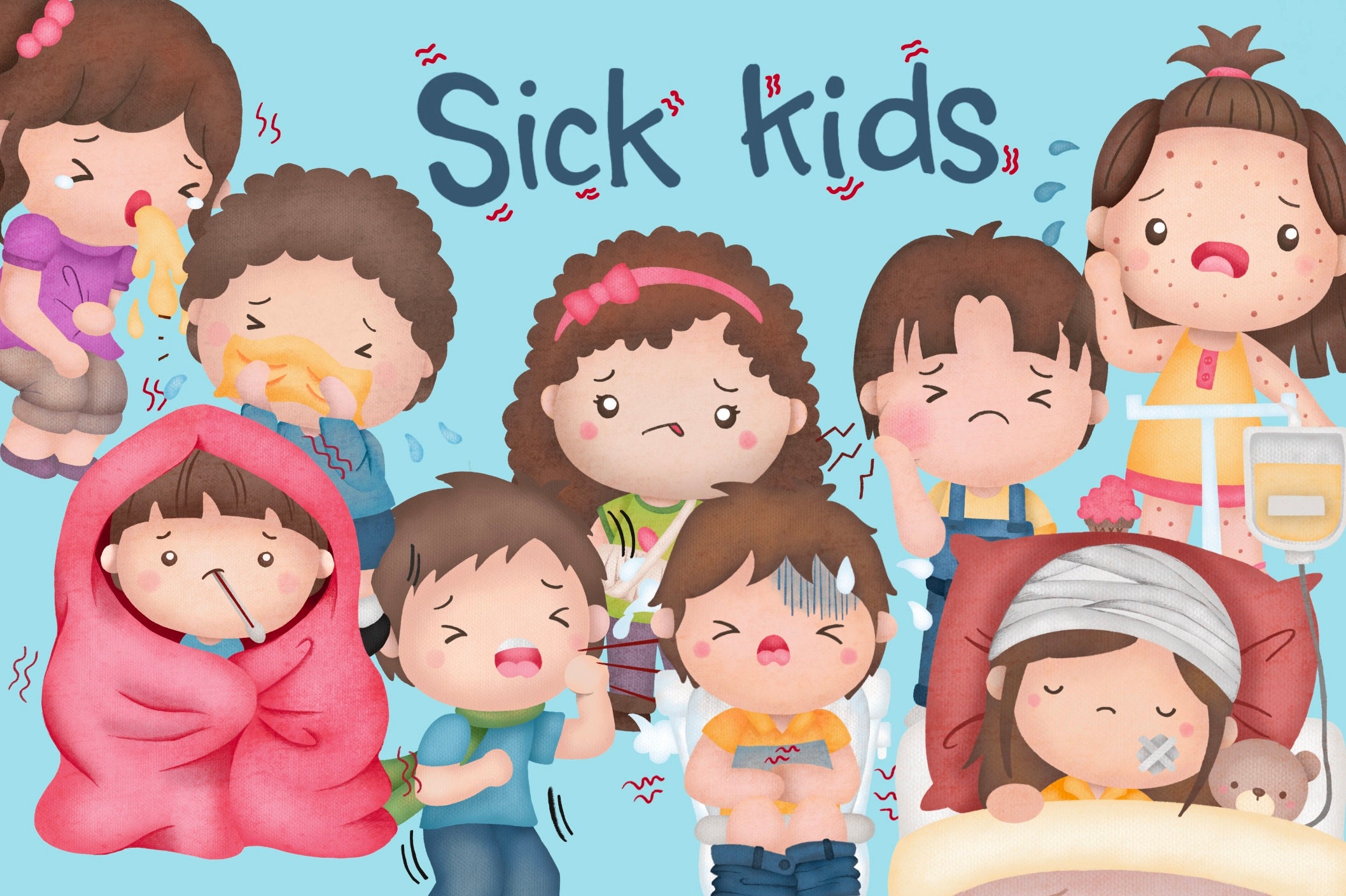 sick kids cartoon