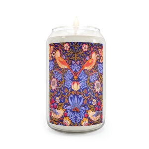Scented Candle, 13.75oz  Flowers, Botanical, William Morris by Glow GlimmerLuxury Pillar Candle
