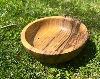 Hand-Turned Black Limba Wood Bowl