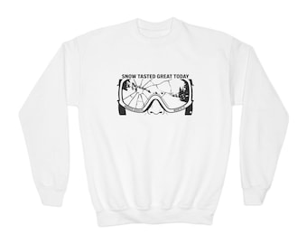 Snow-Tasted Today Ski Goggles Youth Crewneck Sweatshirt | Skiing Snowboard Winter