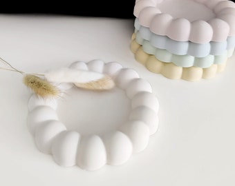 Cloud Bubble Jesmonite Tray: Pastel Coaster, Jewelry Storage