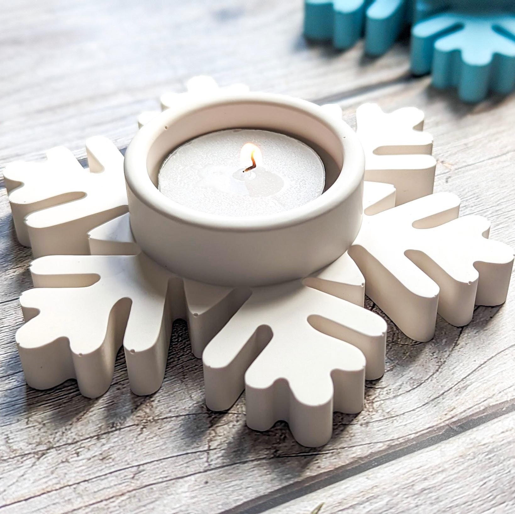 Snowflake Tealight Candle Holder, Christmas Decoration, Winter Decor