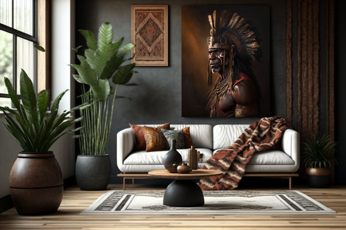 Kings of Africa Oil Painting | Shaka Zulu Portrait | Wakanda Oil ...