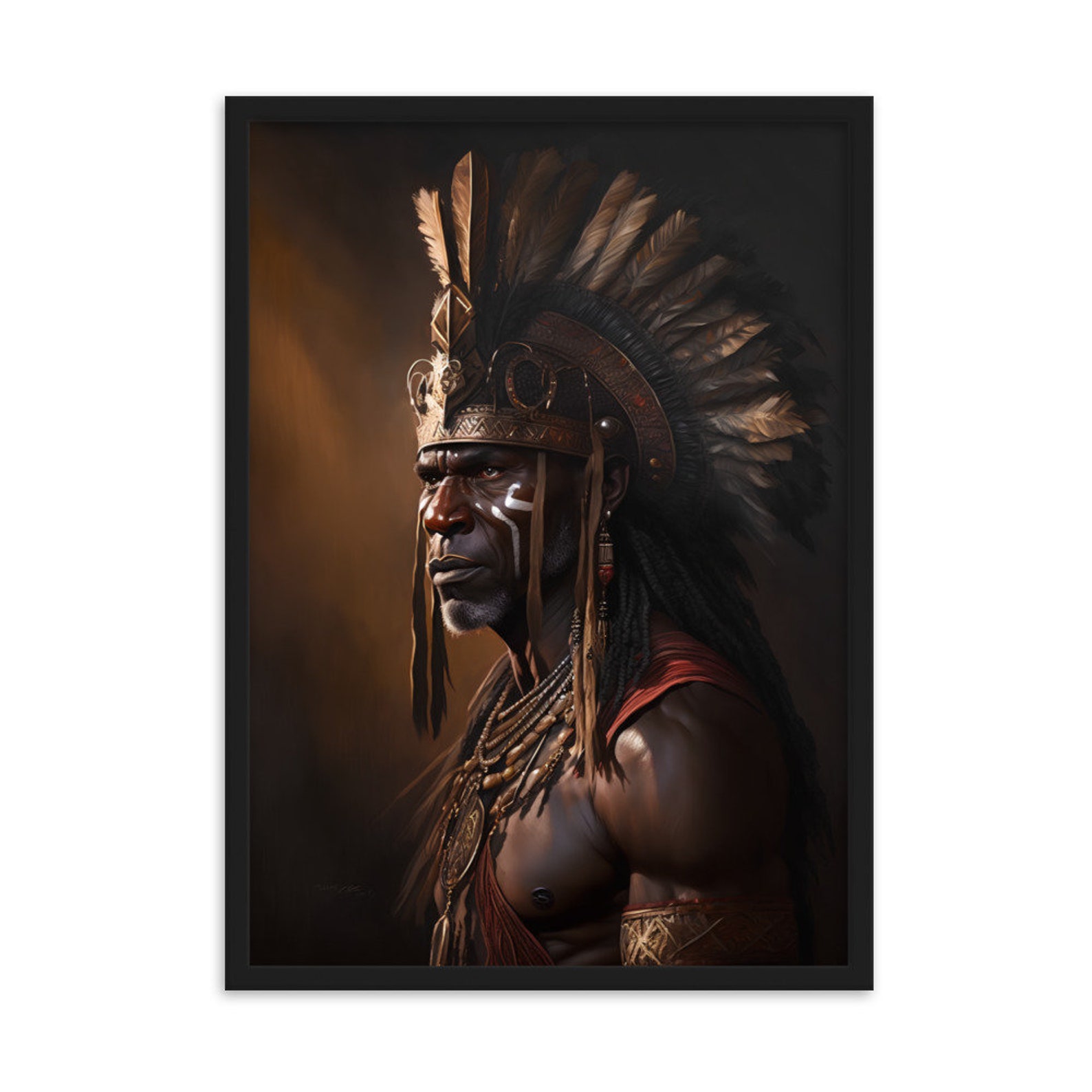 Kings of Africa Oil Painting | Shaka Zulu Portrait | Wakanda Oil ...