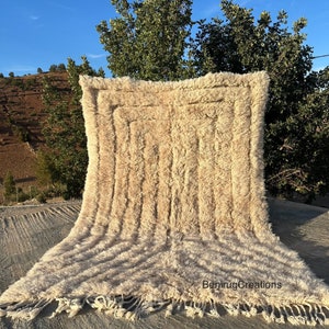 Moroccan Rug white, white morocco rug , Modern beni ouarain Rug, berber rug, off white rug , custom made order, ivory rug
