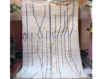 Moroccan Rug blue, pink morocco rug , Modern beni ouarain Rug, berber rug blue , custom made order, modern design rug
