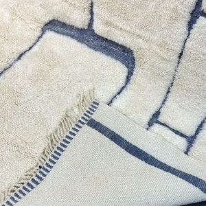 Green Moroccan Rug, off white moroccan rug , Modern beni ouarain Rug, azilal green rug , custom made order , berber teppich