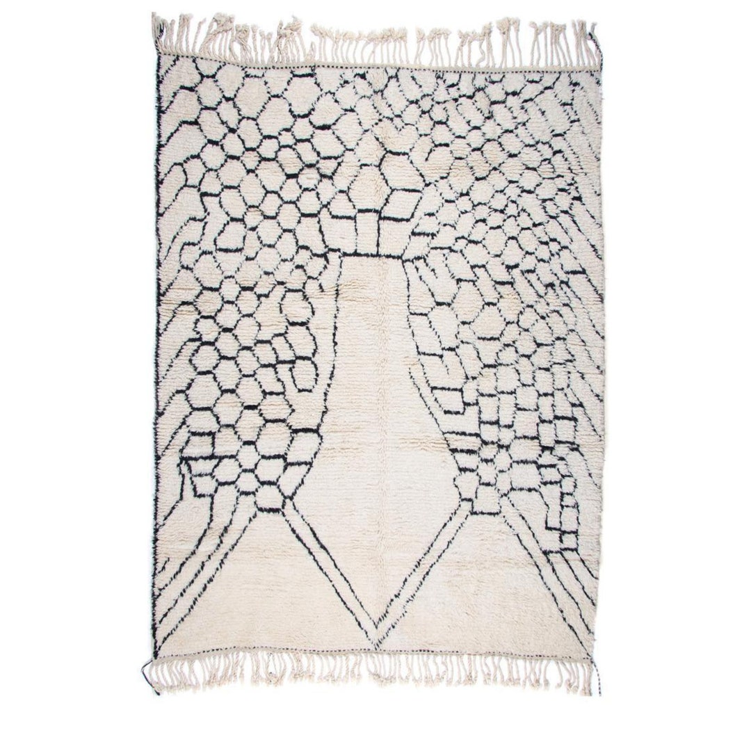 Moroccan Rug , Black and White , Modern Morocco Rug , Custom Size Morocco Rug , Berber Rug Black