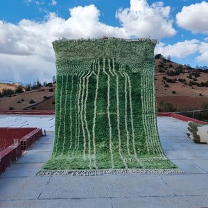 Green Moroccan Rug, emerald green rug , Modern beni ouarain Rug, azilal green rug , green leaf rug, custom made order , berber teppich