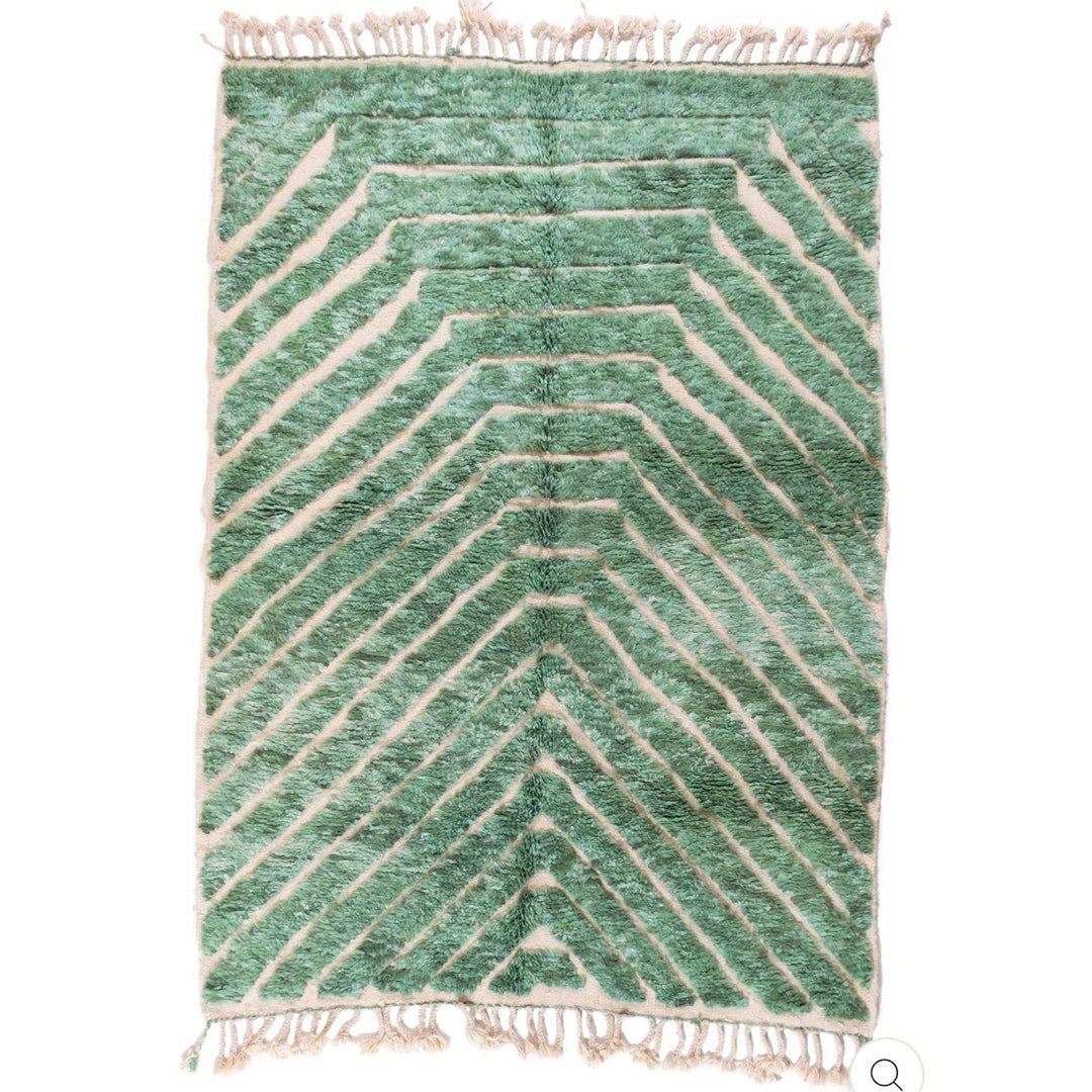 Green Moroccan Rug Emerald Green Rug Modern Beni Ouarain Etsy