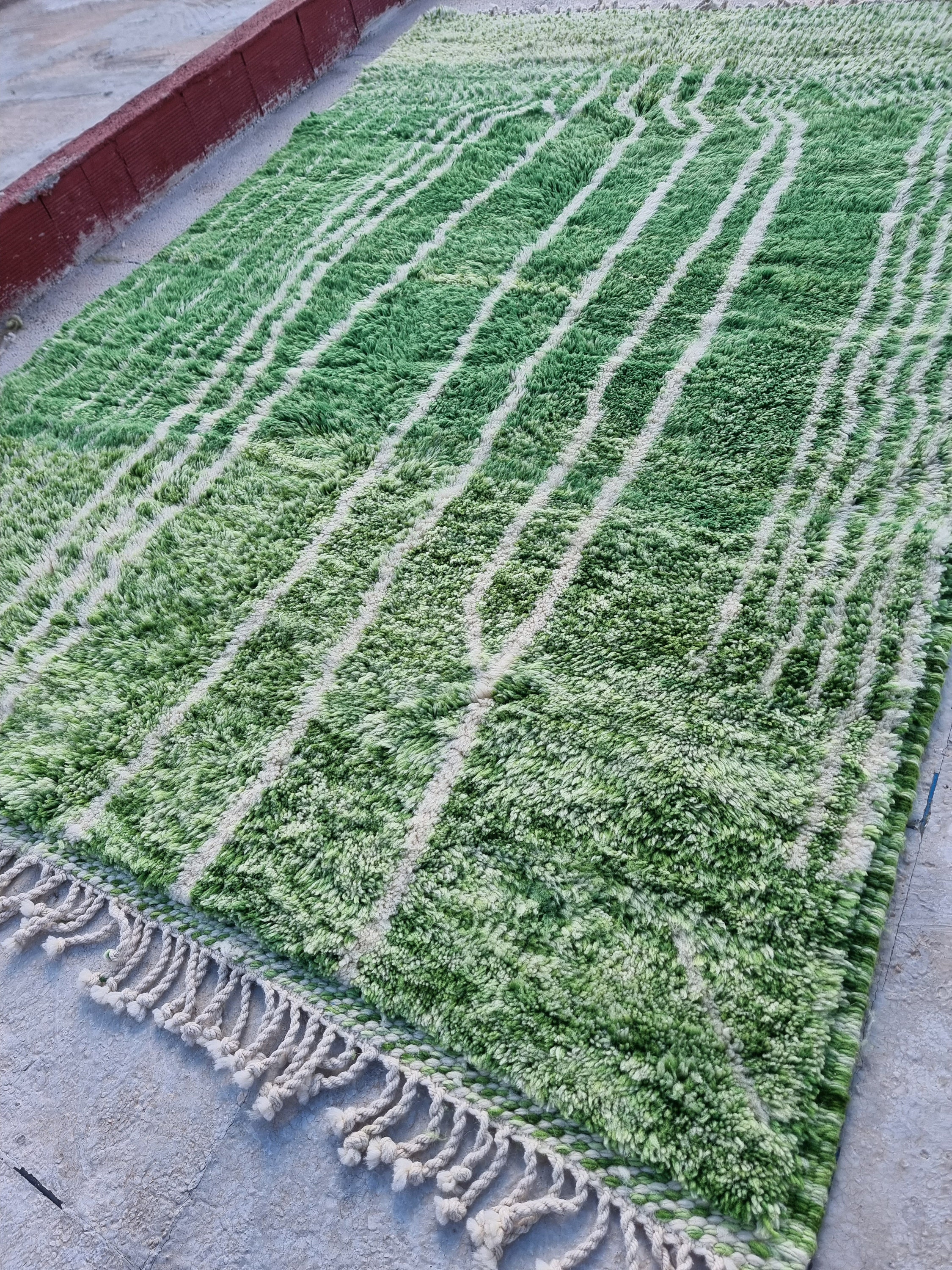 Greenarbic Rug Patterns Handwoven Emerald Green Berber Rug, Organic Wool, Modern Moroccan Style ...