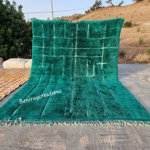 Moroccan Rug green, turquoise green rug , Modern beni ouarain Rug, azilal green rug , green leaf rug, custom made order , berber teppich