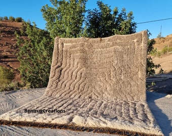 taupe Moroccan Rug, Natural Wool Handwoven Rug, Custom Order, Beige Moroccan Rug, New Berber Design