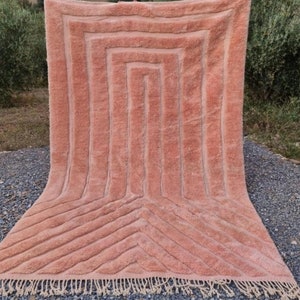 moroccan rug pink, modern morocco rug , custom size morocco rug , berber rug pink , beni rug pink