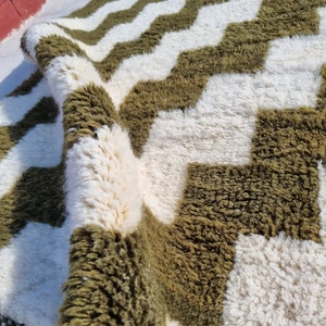 moroccan rug green , modern morocco rug , custom size morocco rug , berber rug green , beni rug green
