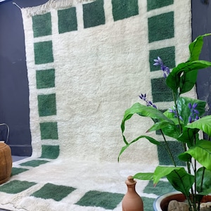moroccan rug green , modern morocco rug , custom size morocco rug , berber rug green , beni rug green