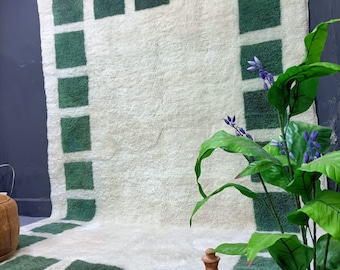 moroccan rug green , modern morocco rug , custom size morocco rug , berber rug green , beni rug green