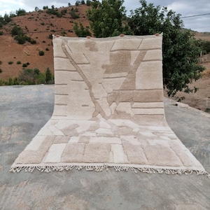 Moroccan rug 9x12, Beni Mrirt rug, Unique Beni ourain, New Berber design, Hand-Knotted ,Moroccan wool rug, modern beni rug, handmade rug