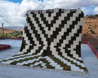 moroccan rug green, modern morocco rug, custom size morocco rug, berber rug green, beni rug green