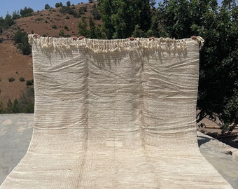 Handwoven Moroccan Beni M'rirt Rug, Striped Wool, Custom Size