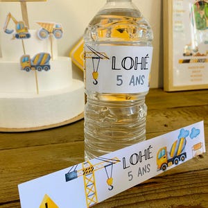Etiquettes personnalisées pour bouteille Chantier (anniversaire, baptême, baby shower..)