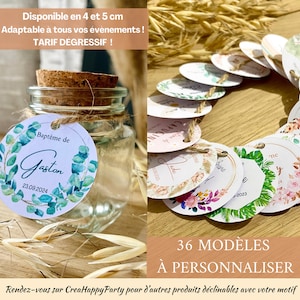 Etiquettes perforées personnalisées, pour mariage, baptême, anniversaire, naissance, evjf, communion...