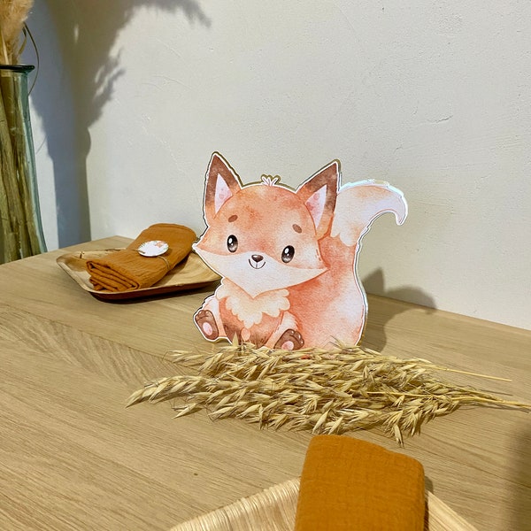 Double-Sided Fox Centerpiece (20x20 cm)