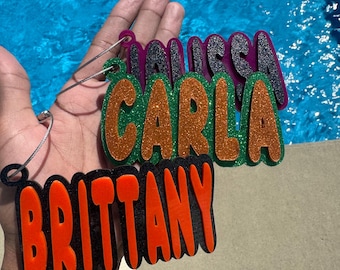 Personalized Glitter Name Keychain – Acrylic Bag Tag