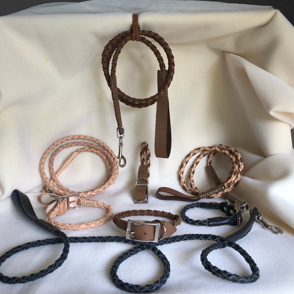 Leather Dog Show Leads Etsy