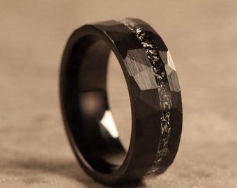 mens meteorite signet ring