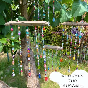 colorful wind chime made to order, 4 shapes to choose from, wind chime garden, wind chime with glass beads, sun catcher garden, hanging balcony decoration