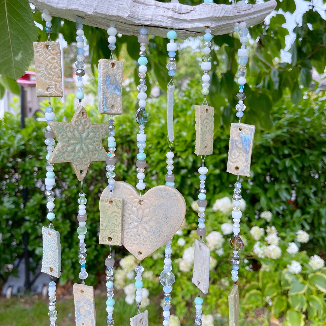 Frostproof Large Ceramic Wind Chime and Chime With Driftwood Etsy