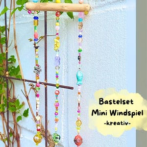 DIY Mini Windspiel Bastelset "kreativ" – Kreatives Set mit Treibholz & Perlen, Geschenk für Erwachsene, Windspiel selber machen