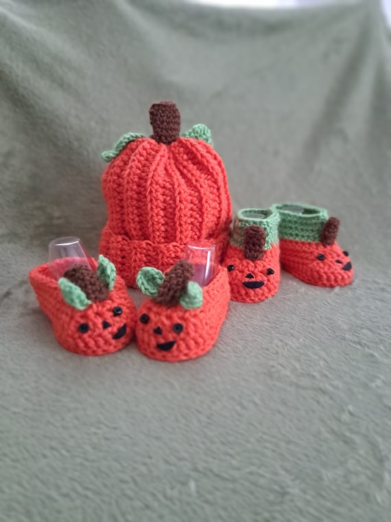 Ensemble bonnet et chaussons citrouille 1-3 mois France