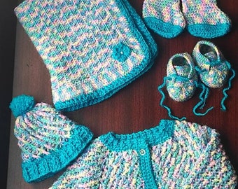 Cardigan Baby Sweater Handknit Combo Set (6 to 18 months)