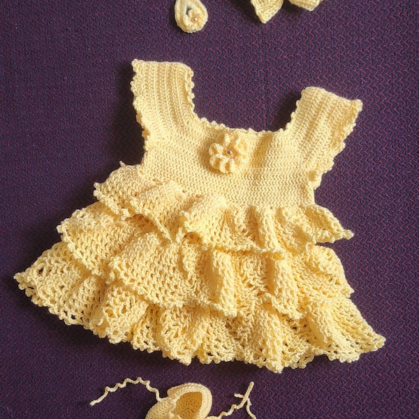 BabyRock mit Kopfschleife, Tic Tac Haarspangen, Schuhe Handgestrickt (0-6 Monate)